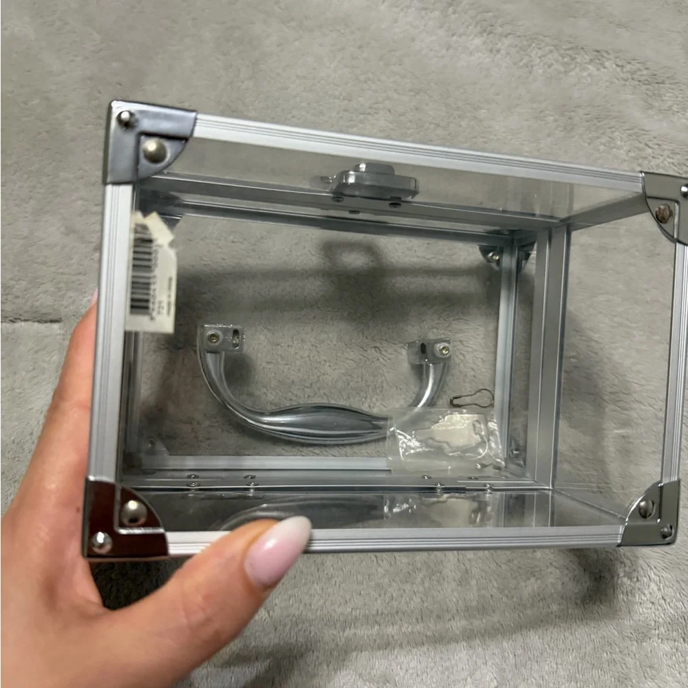 Clear Acrylic Storage Box with Silver Accents